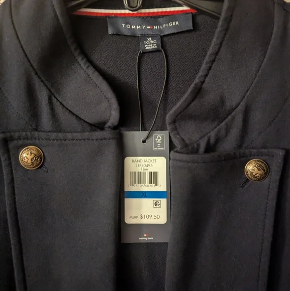 TOMMY HILFIGER Retail $110, Military Band Jacket, Navy, Women's XL, NWT - Picture 5 of 10